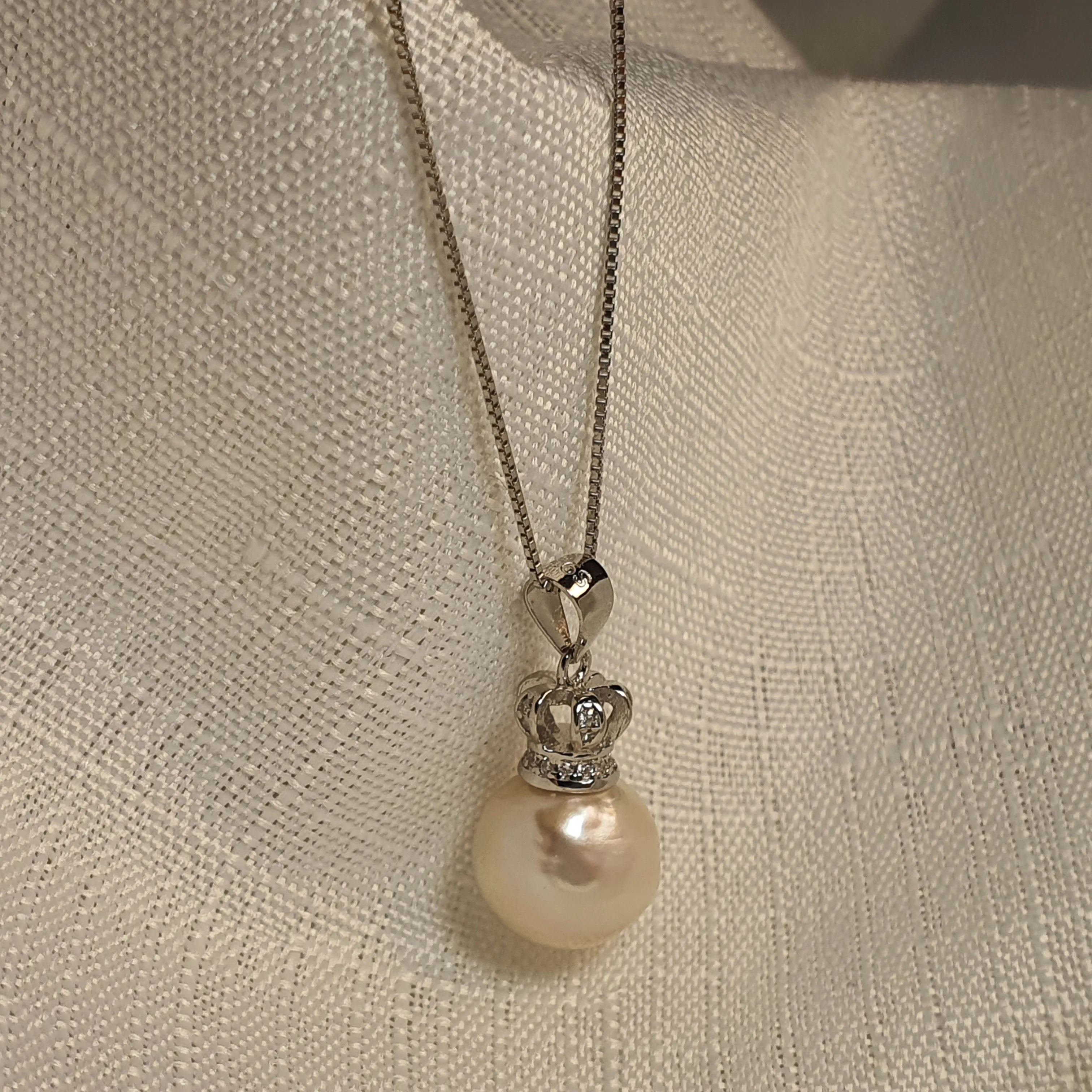 Crown Edison Baroque Pearl Necklace, Sterling Silver