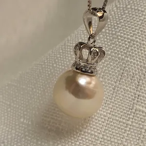 Crown Edison Baroque Pearl Necklace, Sterling Silver