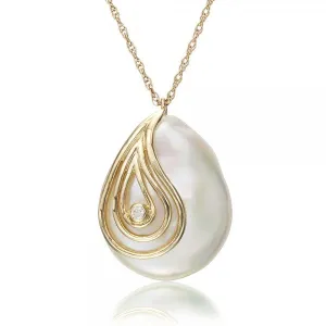 Cultured Pearl & Diamond Gold Necklace