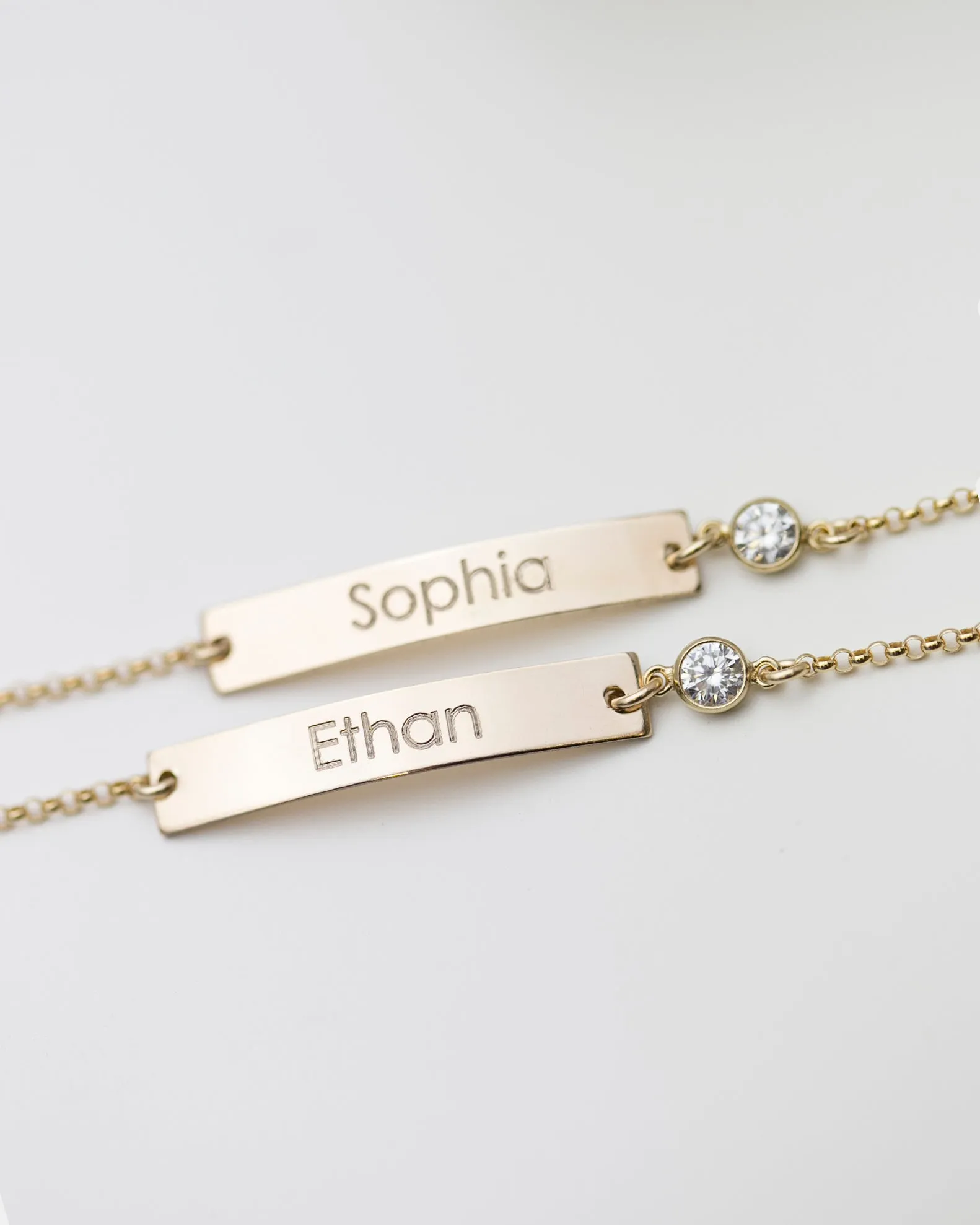 CZ Name Plate Bracelet with Custom Engraving