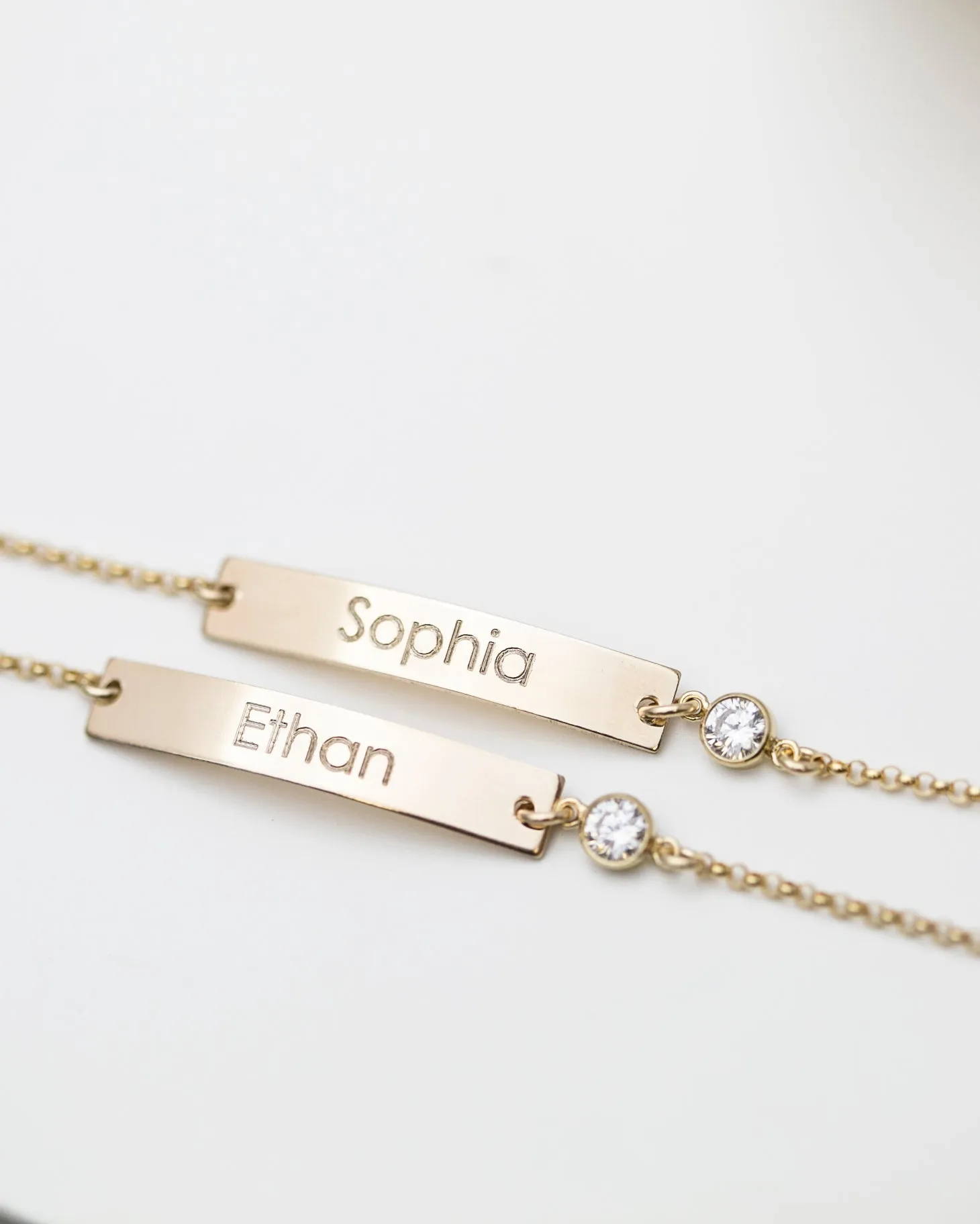 CZ Name Plate Bracelet with Custom Engraving