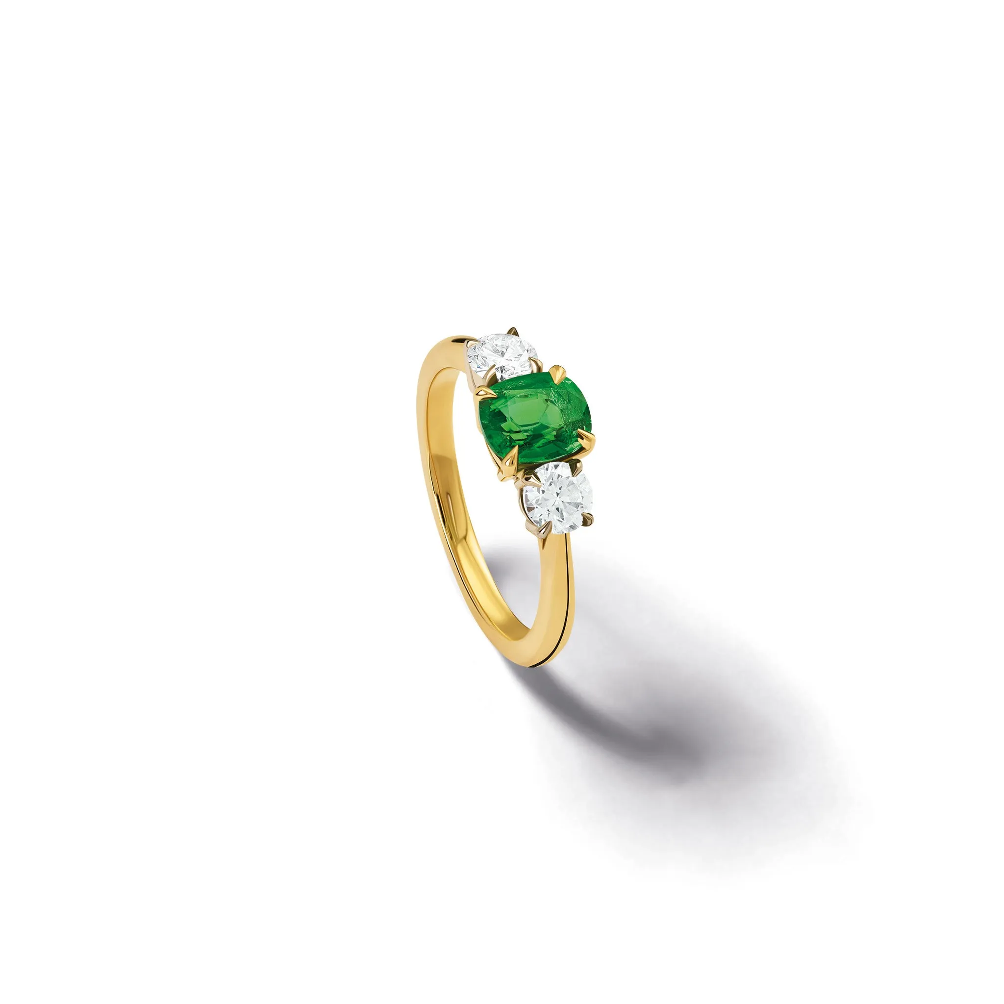 Delilah Engagement Ring 18ct White & Yellow Gold - Tsavorite Garnet & Diamond