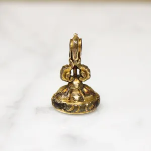 Early Victorian Fob with Carved Bird Citrine Seal