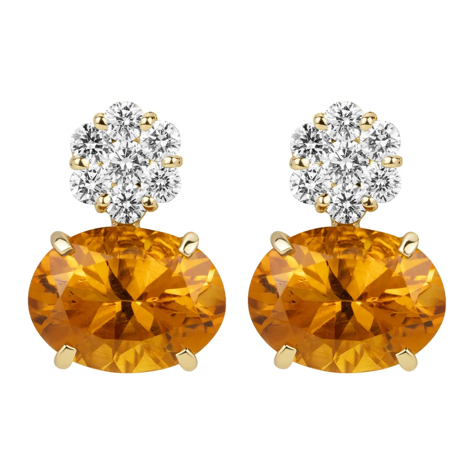 Earrings - Citrine And Diamond (2386J)