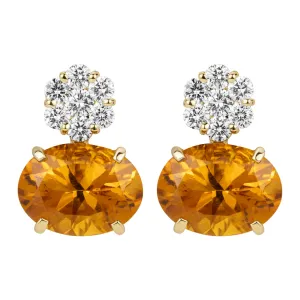 Earrings - Citrine And Diamond (2386J)