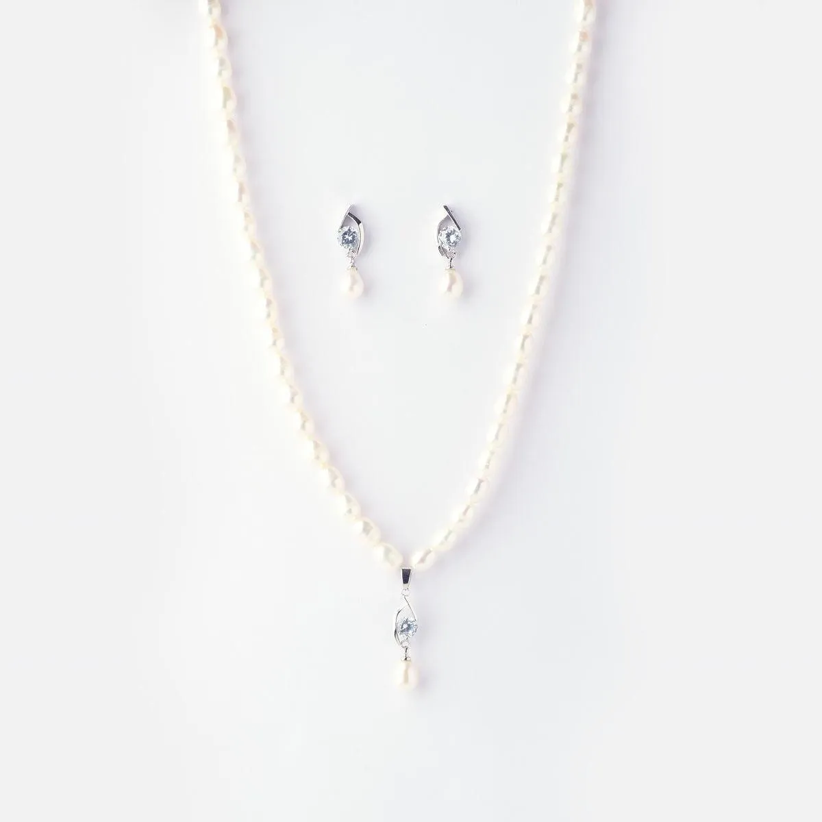 Elegant Real Pearl Necklace Set