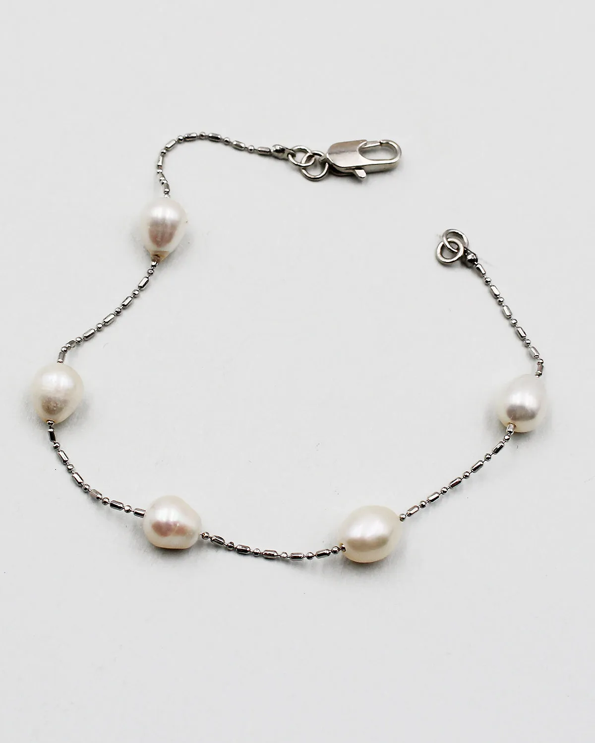 Elongated Pearl Beaded Bracelet