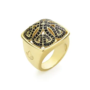 Empress Pavé Ring Large - 18K Gold Vermeil   CZ Noir