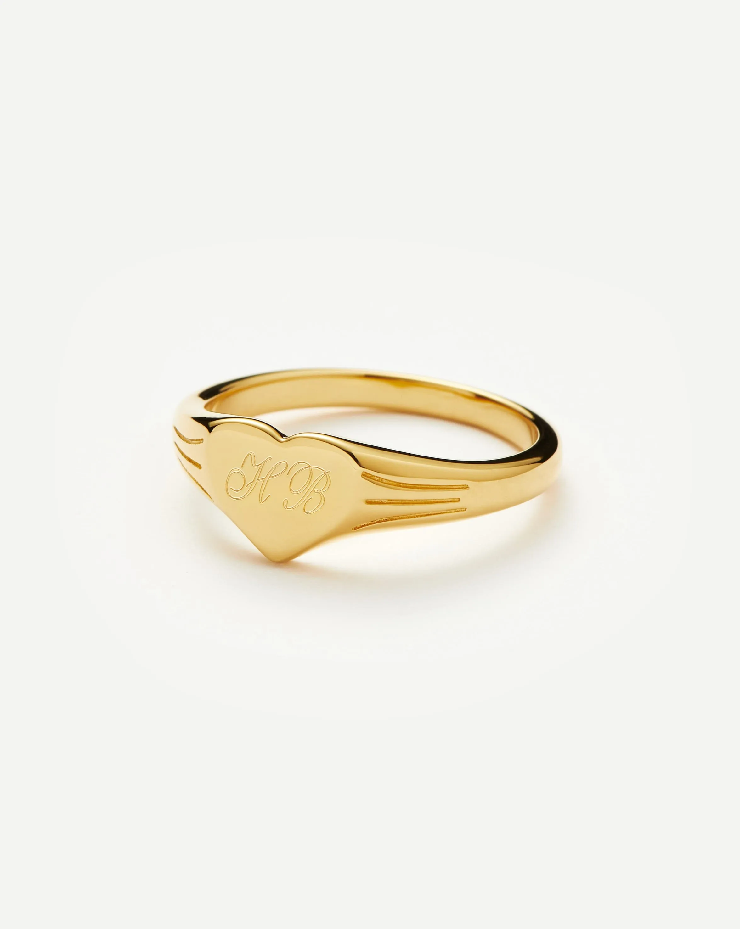 Engravable Heart Signet Ring | 18k Gold Vermeil