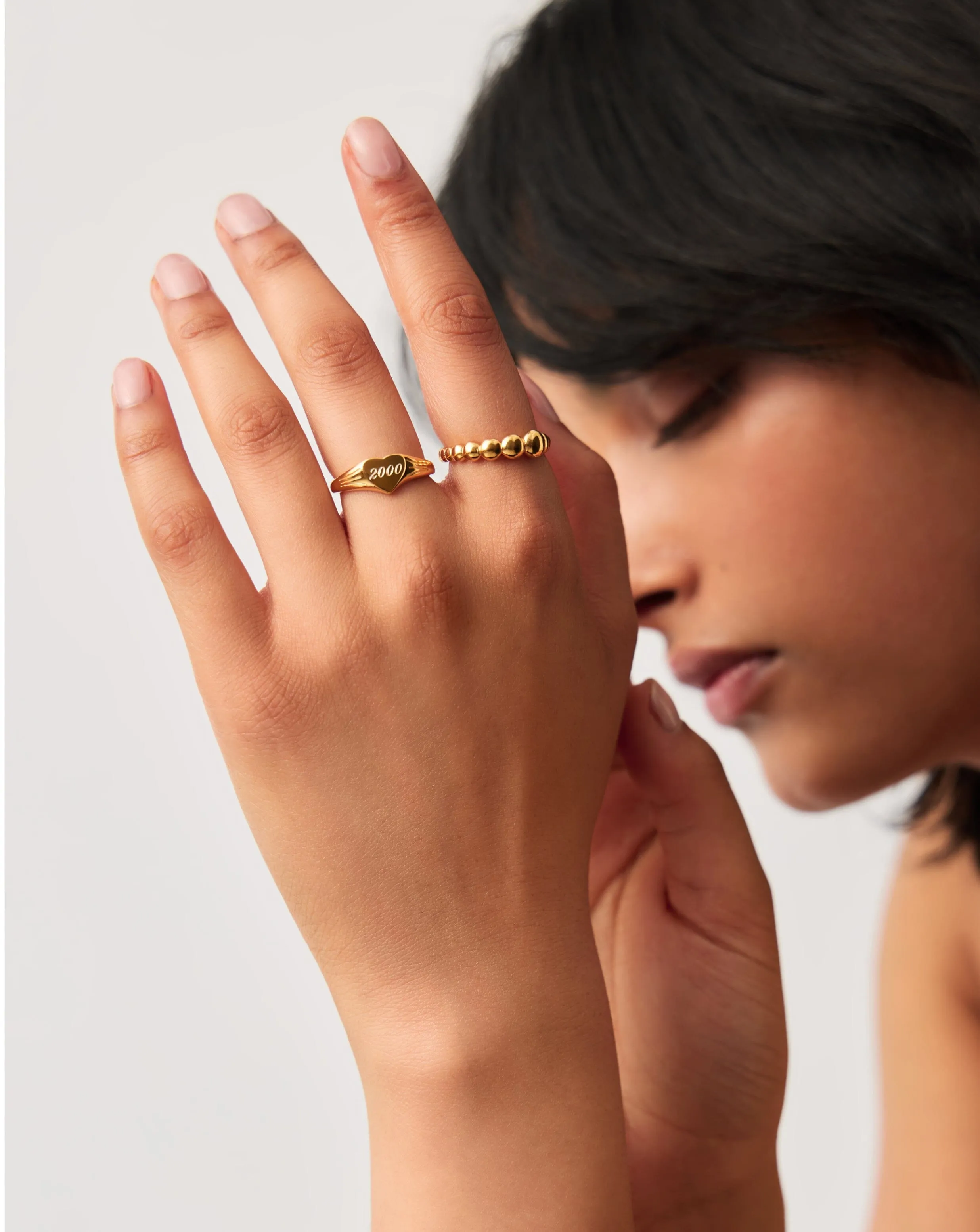 Engravable Heart Signet Ring | 18k Gold Vermeil