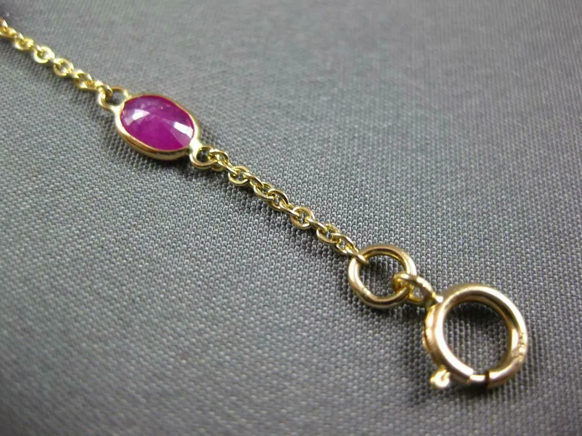 ESTATE 3.61CT RUBY 14K YELLOW GOLD 3D CLASSIC OVAL BY THE YARD LOVE FUN BRACELET