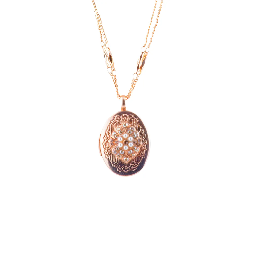 Extra Luxurious Embellished Oval Pendant in "Cookie Dough" *Custom*