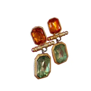 Faux Citrine & Tourmaline Earrings