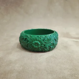 Floral Green Wide Bangle