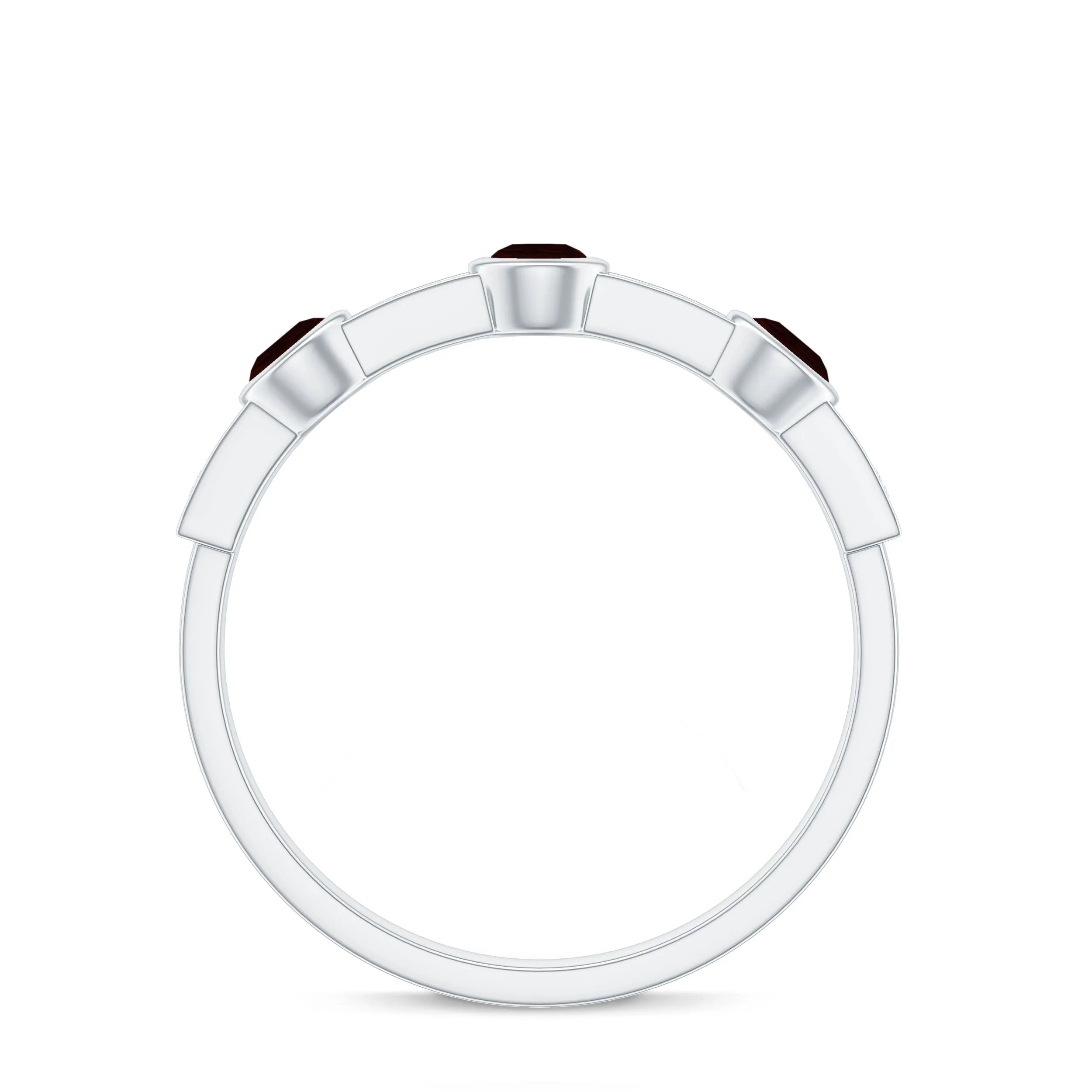 Garnet and Diamond Minimal Half Eternity Ring