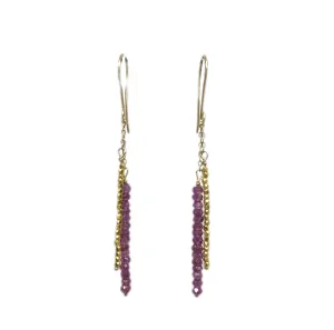 Garnet and Gold Vermeil Sticks Earring by Debbie Fisher