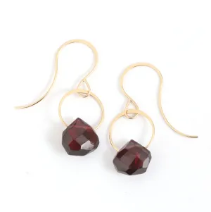 Garnet Single Drop Earrings