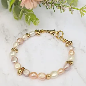 Gold Nugget Baroque Freshwater Pearl Bracelet