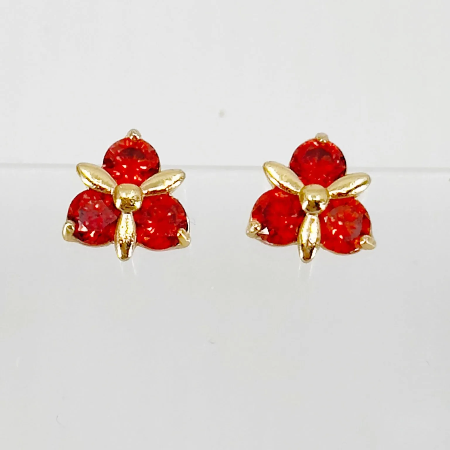 Gold Vermeil Sterling silver Hessonite garnet stud earrings