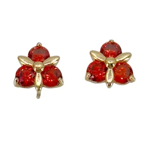 Gold Vermeil Sterling silver Hessonite garnet stud earrings