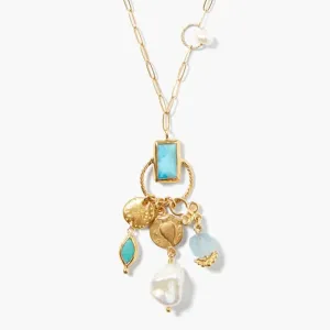 Halo Charm Necklace Turquoise Mix