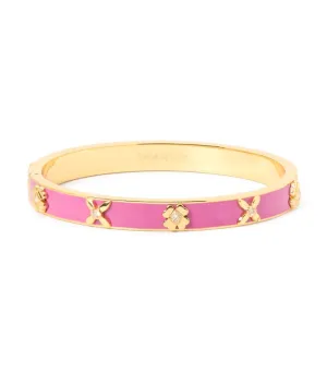 Heritage Bloom Hinged Bangle Pink/Gold