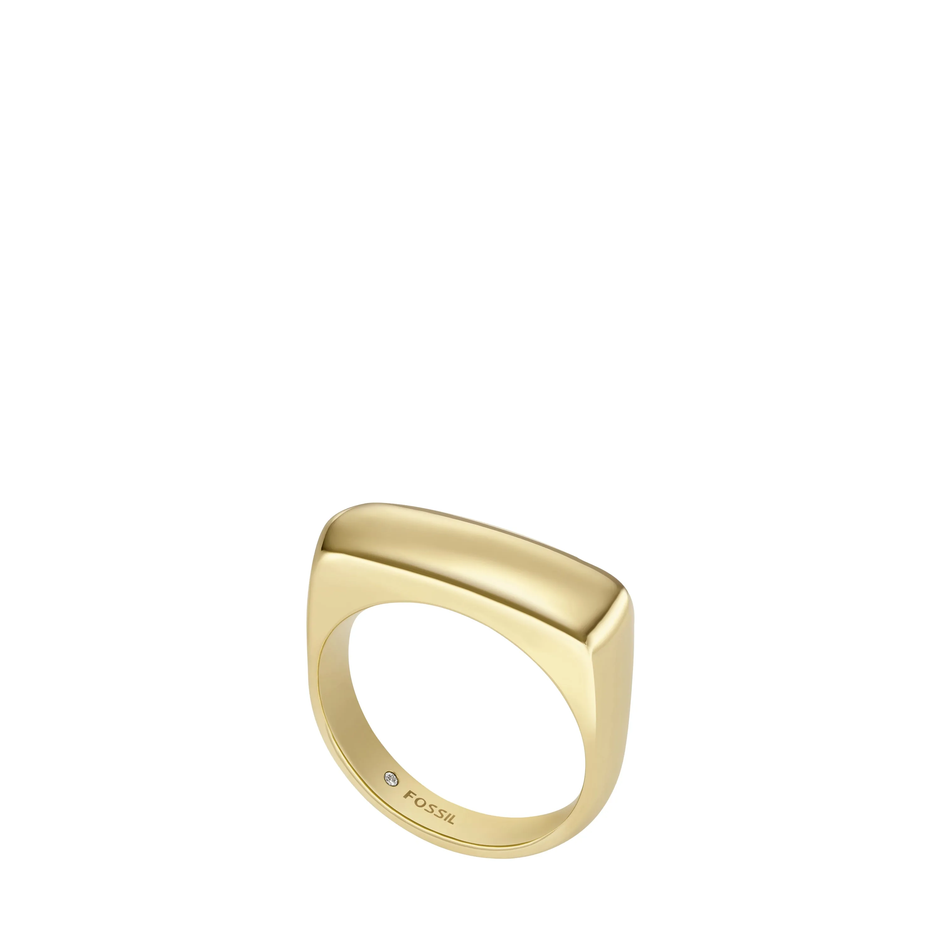 Heritage D-Link Glitz Gold-Tone Stainless Steel Signet Ring