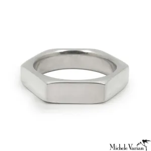 Hex Ring Silver