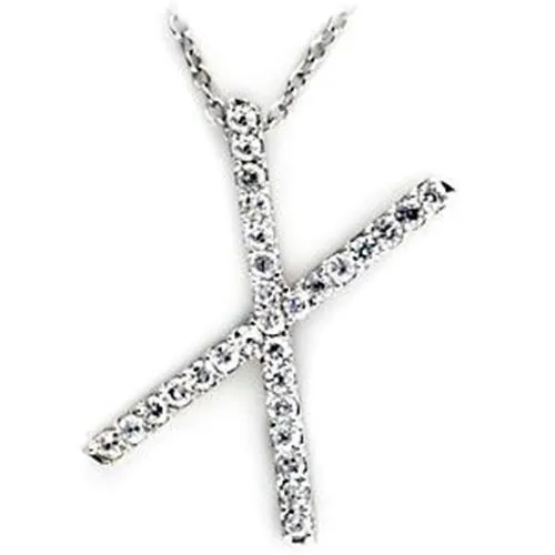 High-Polished 925 Sterling Silver Pendant with AAA Grade CZ in Clear for Women Clear Stone Color Style LOA267