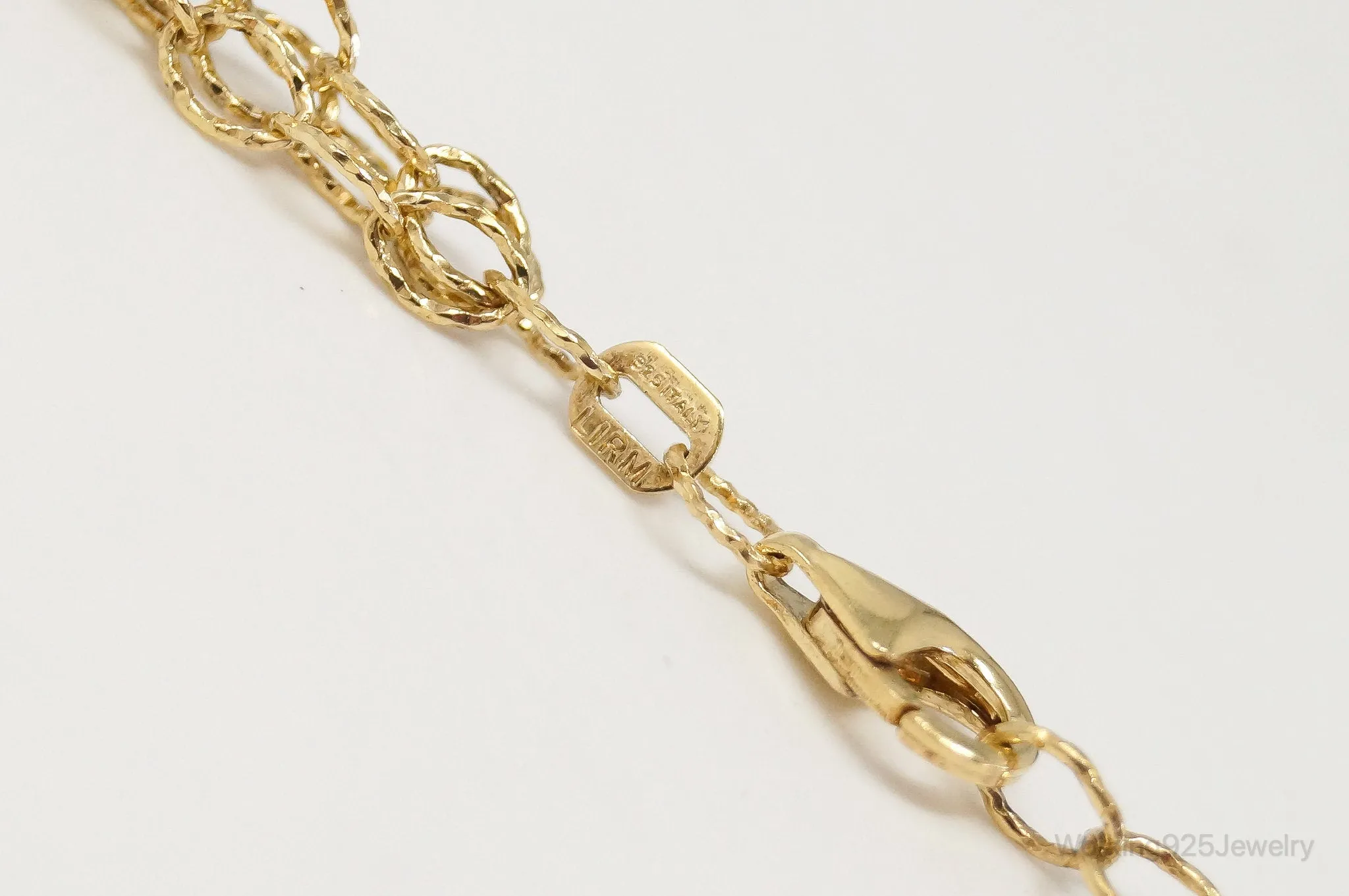 Italian Vintage Designer LIRM Gold Vermeil Sterling Silver Necklace