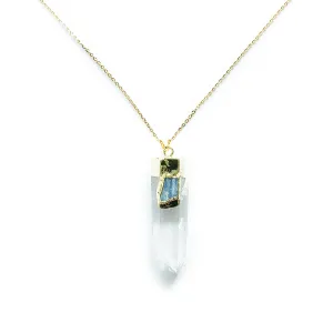 KAWA QUARTZ CRYSTAL BLUE KYANITE NECKLACE