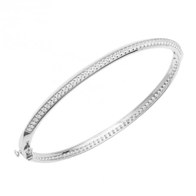 Knife Edge Hinged Zirconia Bangle B5380C