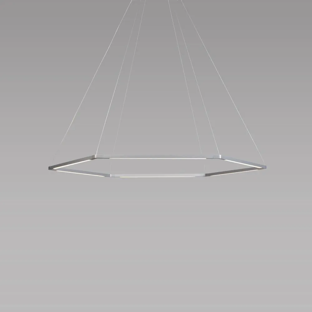 Koncept Inc Z-Bar Pendant Small Honeycomb, Soft Warm, Silver, 36" x 32" ZBP-16-H-SW-SIL-CNP