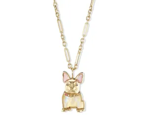 Large French Bulldog Pendant with Birthstone Collar