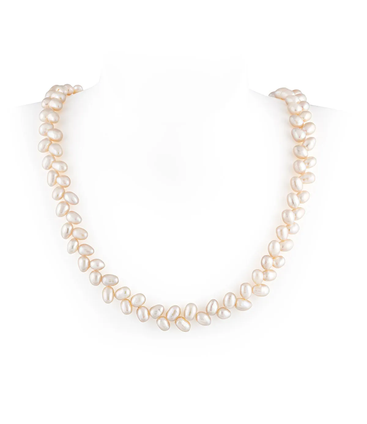 Leaf Classic White Pearl Necklace