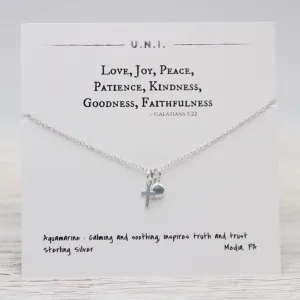 Love, Joy, Peace, Patience, Kindness, Goodness, Faithfulness Cross Necklace