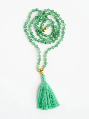 Mala Bead Necklace - Green Aventurine