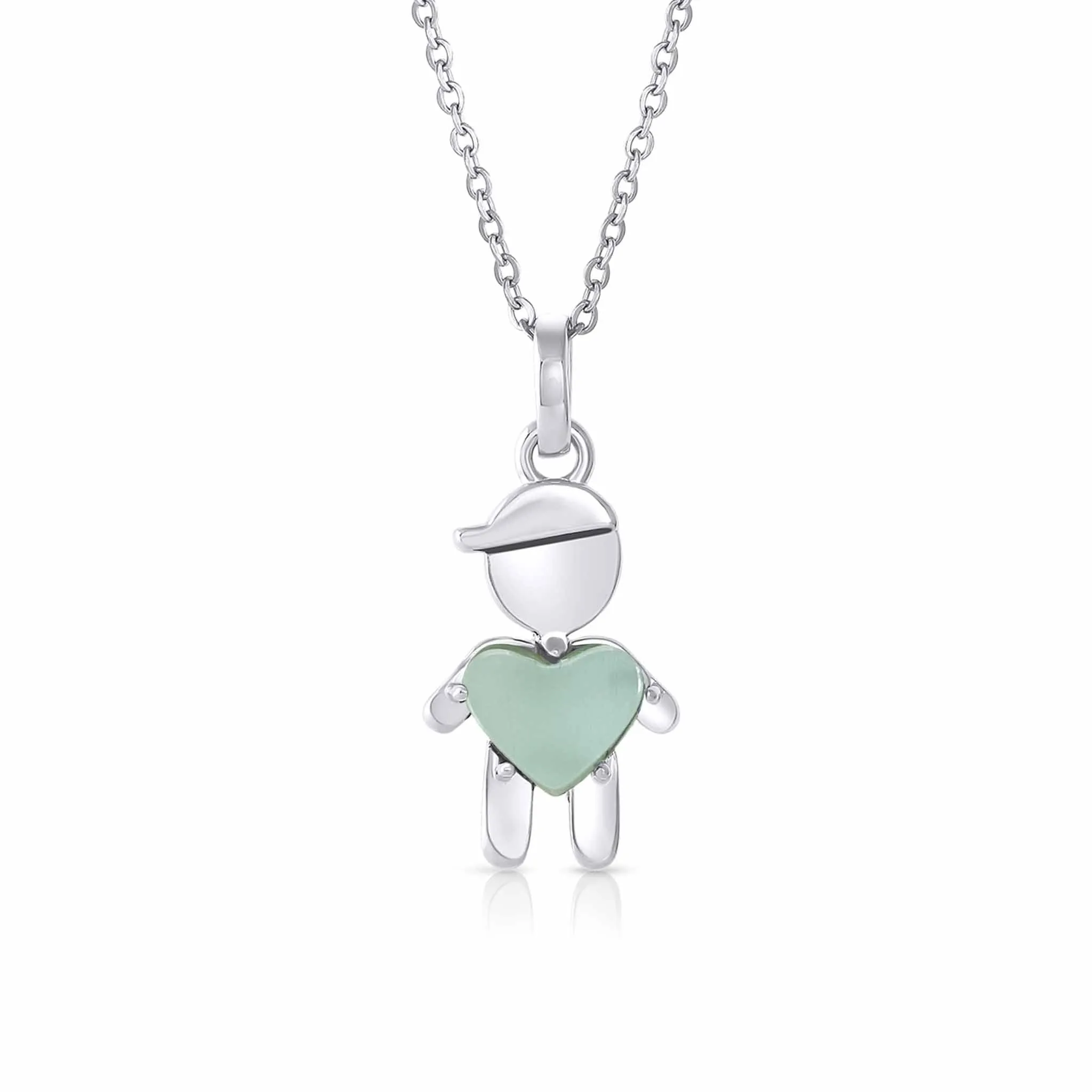 MARCH Birthstone Boy Necklace in Aquamarine