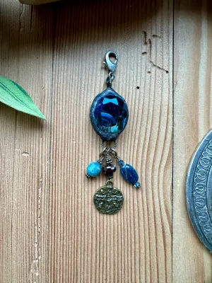 Mocha Dreams Soldered Blue Crystal Pendant