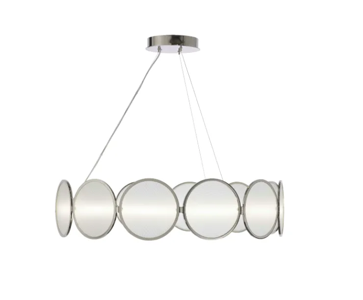 Modern Round Frosted Disc Chandelier | Limelight | Stil Lux