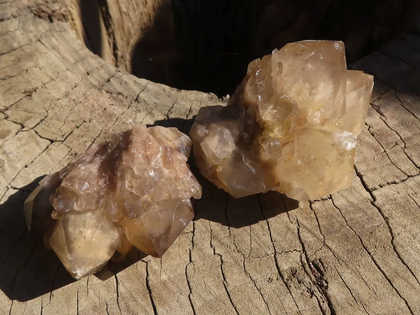 Natural Cascading White Phantom Smokey Quartz Clusters x 16 From Luena, Congo