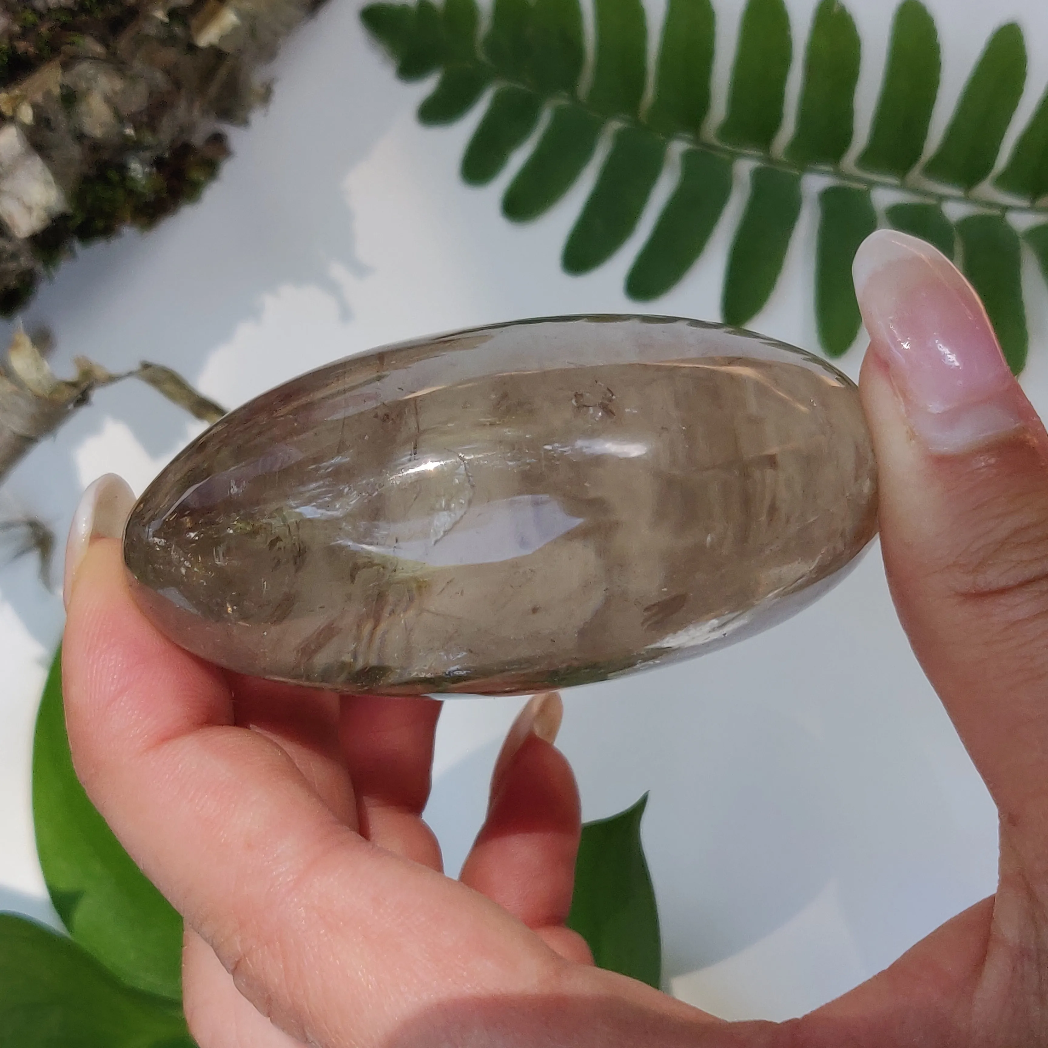 Natural Citrine Palm Stone (#2)