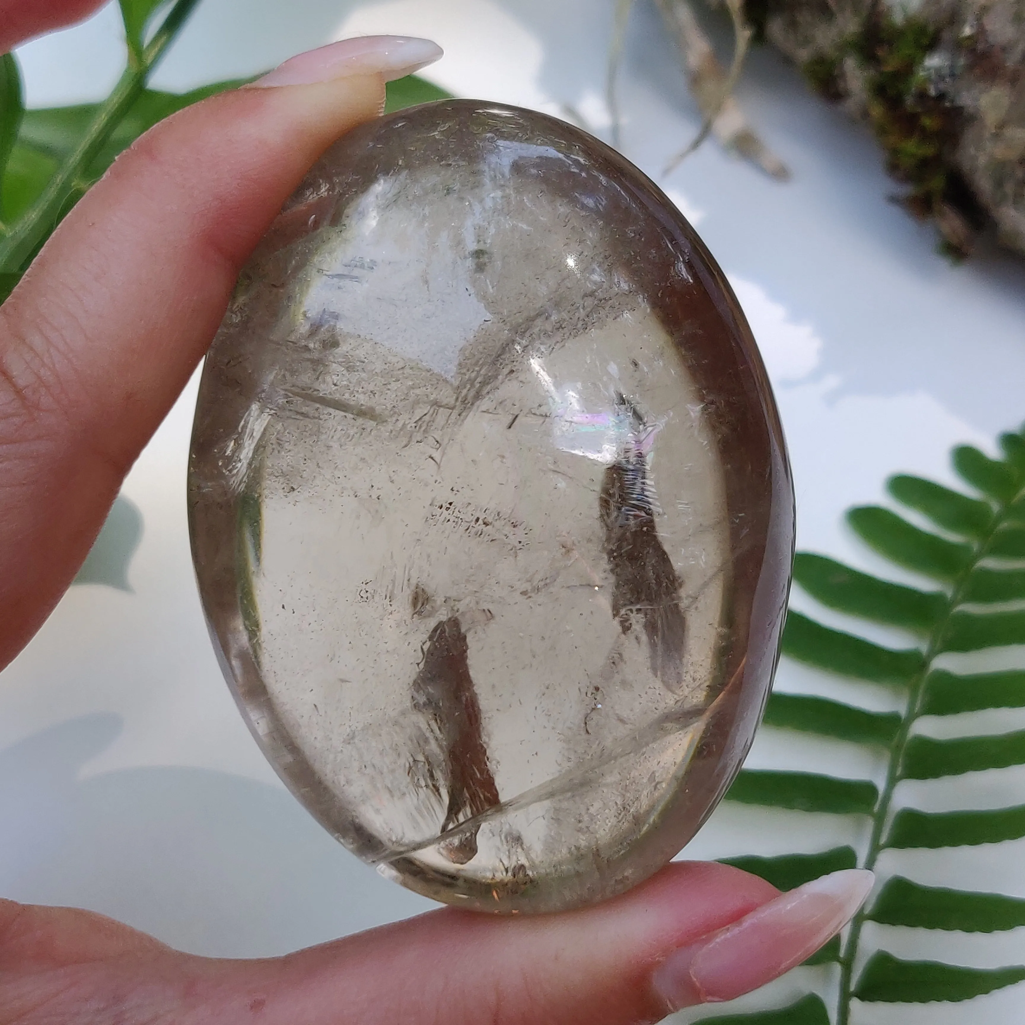 Natural Citrine Palm Stone (#2)