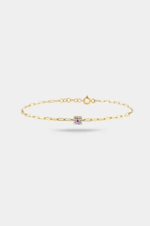 Nouveau Bracelet in Ruby and Diamond