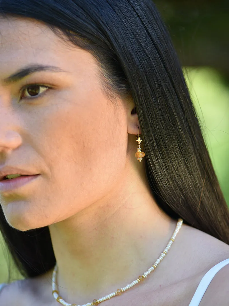 Nuri Earrings | Gold with Citrine