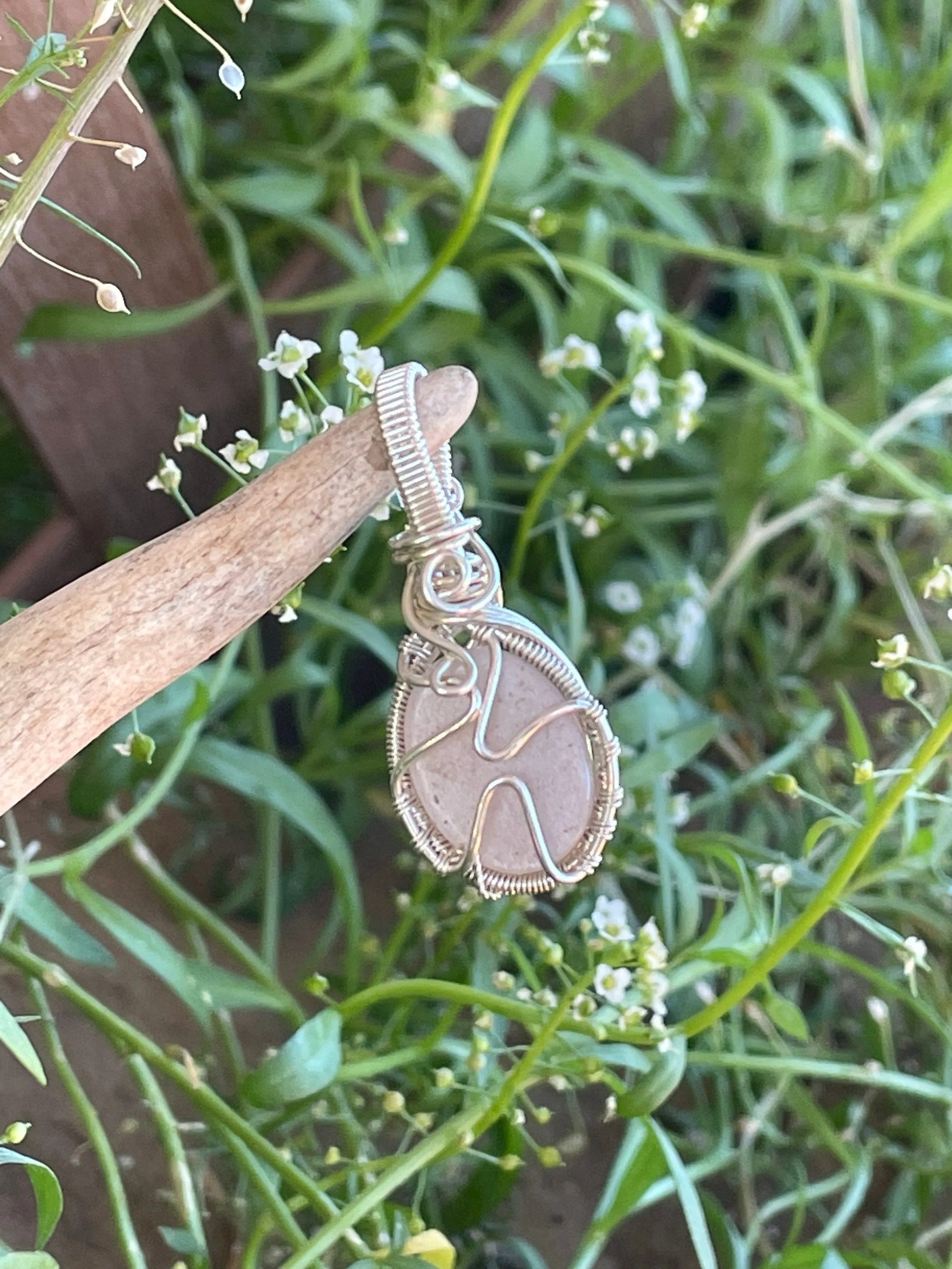 Peach Moonstone In Sterling Silver