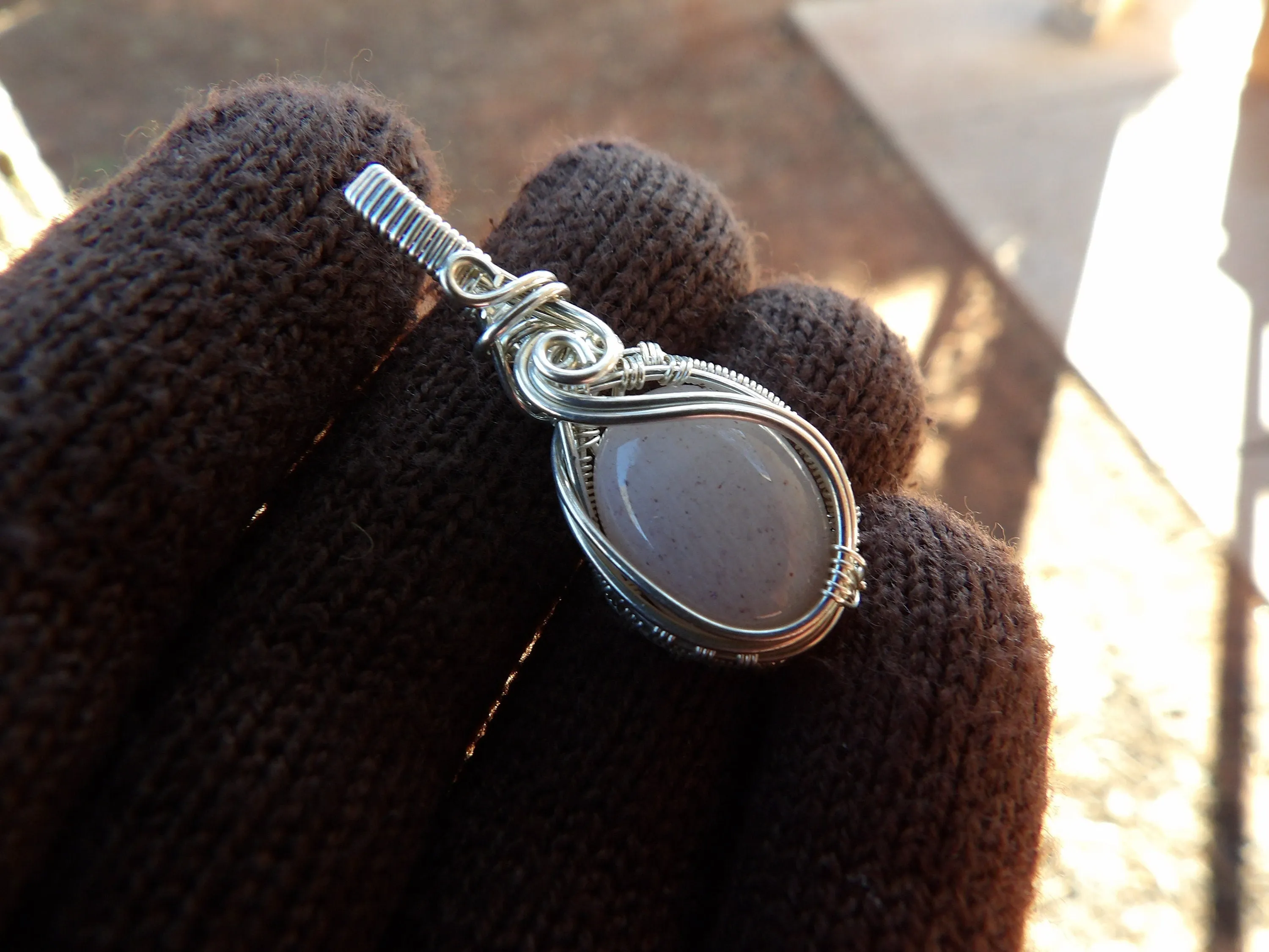 Peach Moonstone In Sterling Silver