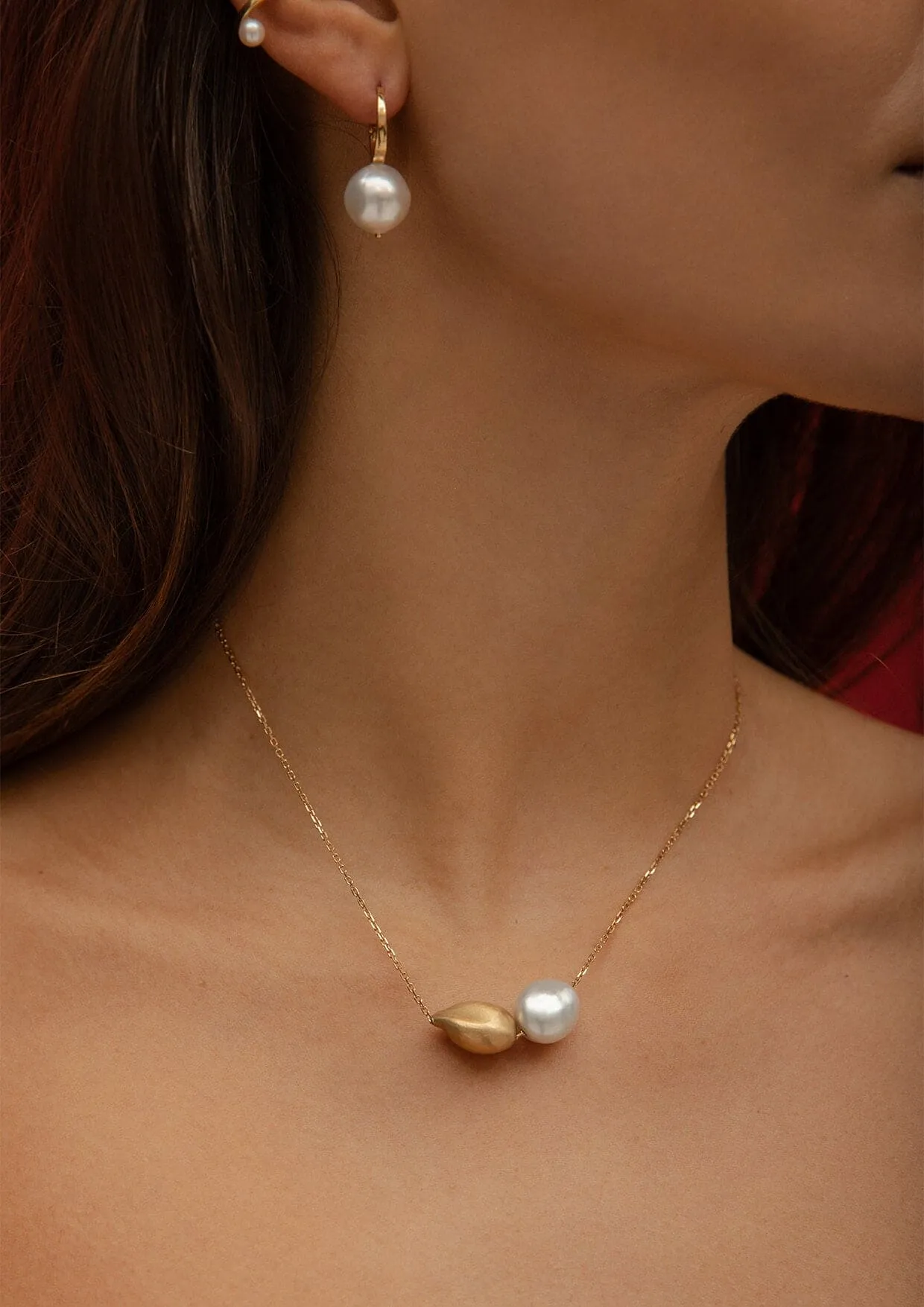 Pepita Gold Pearl Necklace