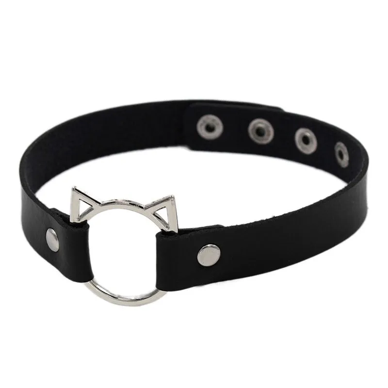 PU Cat Ear Choker Necklace