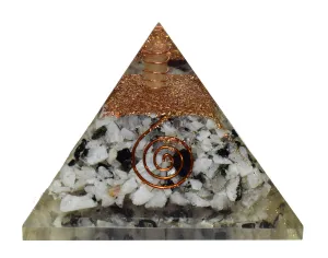 Pyramid Tatva Orgonite Pyramid - Rainbow Moonstone Orgonite Size - 3-3.5 inch Natural Chakra Balancing Healing Crystal Stone